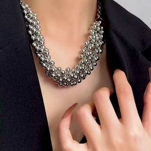 ⚜️[𝟯𝟬%𝗢𝗙𝗙|𝗯𝘂𝗻𝗱𝗹𝗲𝘀 𝟯+]⚜️Chunky Beaded Silver Necklace NEW